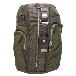 TUMI Alpha Bravo Monterey Olive Green Brown Sling Backpack Bag